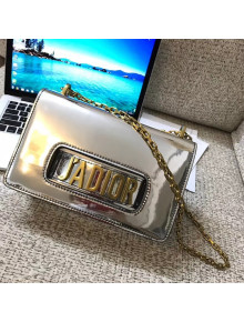 Dior J'adior Flap Bag with Chain in Metallic Mirror Calfskin Silver 2018