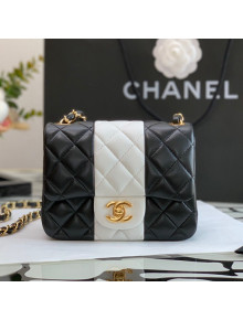 Chanel Lambskin Mini Square Flap Bag A35200 White/Black 2022