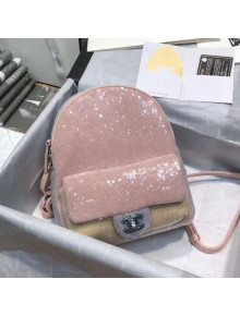 Chanel Sequins Backpack Bag A57418 Pink, Beige & Gray  2018 