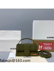 Jacquemus Le Bambino Suede Small Crossbody Bag Olive Green 2021