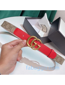 Gucci GG Belt 30mm with Double G Buckle 625839 Red 2020