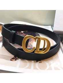Dior Calfskin Belt with CD Buckle 25mm Black 2019