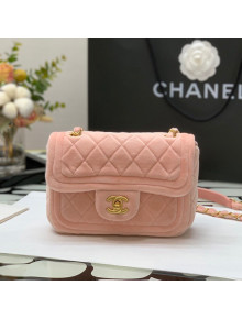 Chanel Velvet Mini Flap Bag AS2957 Light Pink 2022