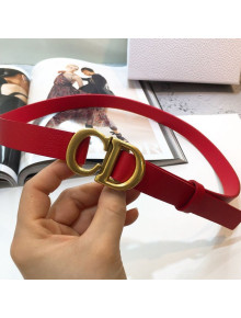 Dior Calfskin Belt with CD Buckle 25mm Red 2019