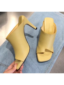 Bottega Veneta Stretch Leather Mules Sandals with High Vamp and Extended Toe Loop Yellow 2020