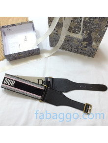 Dior Embroidered Canvas Belt 60mm with Framed Buckle 03 2020