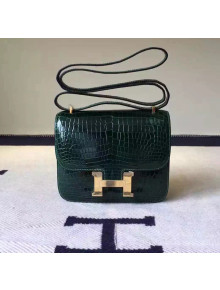 Hermes 18cm/23cm Constance Bag in Crocodile Leather Dark Green