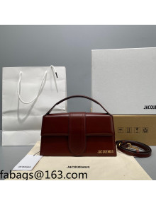 Jacquemus Le Bambino Leather Medium Crossbody Bag Chocolate Brown 2021
