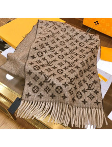 Louis Vuitton Monogram Cashmere Wool Long Scarf 35x200cm Beige 2021