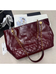 Chanel Quilted Waxy Calfskin Shopping Bag Burgundy 2020
