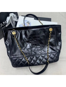 Chanel Quilted Waxy Calfskin Shopping Bag Black 2020