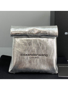 Alexander Wang Lambskin Lunch Bag Cluch Silver 2021