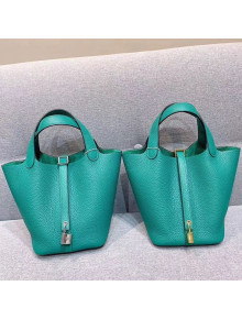 Hermes Picotin Lock 18cm/22cm in Clemence Leather with Silver/Gold Hardware Green(All Handmade)