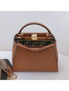 Fendi Peekaboo Iconic Mini Leather Bag Brown 2020