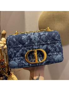 Dior Small Caro Bag in Blue Flowers Cannage Denim 2021