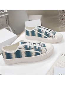 Dior Walk'n'Dior Sneakers in Deep Ocean Blue D-Stripes Embroidered Cotton 2021