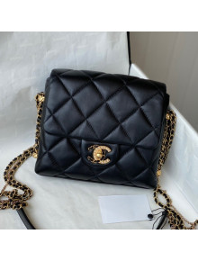 Chanel Lambskin Chain Mini Square Flap Bag AS2588 Black 2021