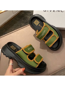 Givenchy Spectre Lettering Mules Sandals Green 05 2021