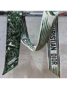 Dior Palms Mitzah Silk Bandeau Scarf 6x100cm Green 2021