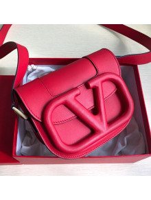 Valentino Supervee Supple Calfskin Maxi-Logo Crossbody Bag 1011S Red 2020