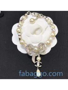 Chanel Bow Pearl Bracelet AB4296 Silver 2020