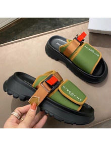 Givenchy Spectre Lettering Mules Sandals Green 08 2021