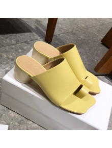 Maison Margiela Tabi Leather Mules Sandals Yellow 2021