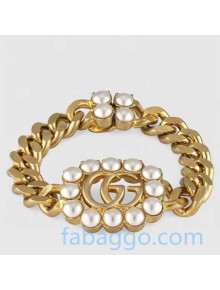 Gucci Pearl Double G Bracelet Gold 2020