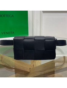 Bottega Veneta The Belt Cassette Bag in Maxi-Woven Lambskin Black 2020