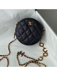 Chanel Grained Calfskin Round Clutch with COCO Chain Black 2021