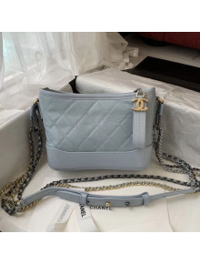 Chanel Gabrielle Small Hobo Bag in Aged Calfskin A91810 Light Blue 2019