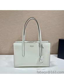 Prada Re-Edition 1995 Brushed-leather Medium Handbag 1BA350 White 2022