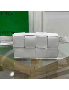 Bottega Veneta The Belt Cassette Bag in Maxi-Woven Lambskin White 2020