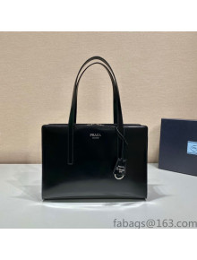 Prada Re-Edition 1995 Brushed-leather Medium Handbag 1BA350 Black 2022