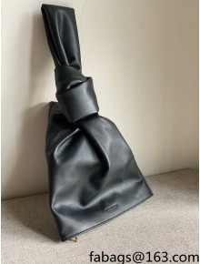 Bottega Veneta Calfskin Mini Twist Knot Clutch Bag Black 2021