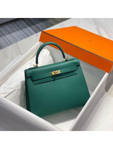 Hermes Kelly 25cm Top Handle Bag in Epsom Leather Emerald Green 2022