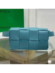 Bottega Veneta The Belt Cassette Bag in Maxi-Woven Lambskin Sky Blue 2020