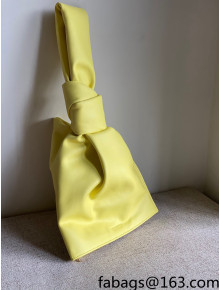 Bottega Veneta Calfskin Mini Twist Knot Clutch Bag Yellow 2021