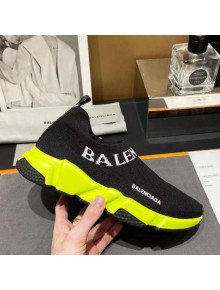 Balenciaga Speed Knit Sock Boot Sneaker Black/Yellow 2021 05308