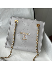 Chanel Calfskin Vertical Small Shopping Bag AS2750 Light Gray 2021