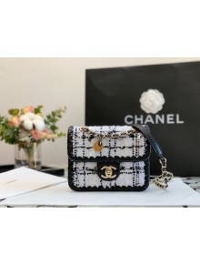 Chanel Tweed Braided Trim Mini Square Flap Bag AS2495 White 2022