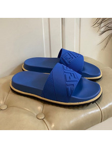 Fendi FENDI Embossed Flat Slide Sandals Blue 03 2021 (For Women and Men)