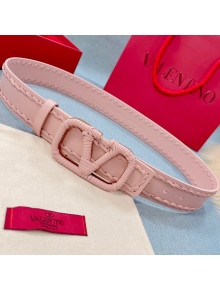 Valentino Wrap VLogo Calfskin Belt with 4cm V Buckle Pink 2021