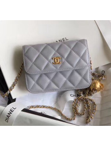 Chanel Quilted Lambskin Waist Bag With Metal Ball AP1465 Grey 2020