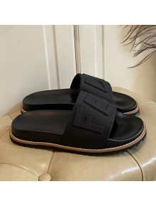 Fendi Flat Slide Sandals Blue 08 Black 2021 (For Women and Men)