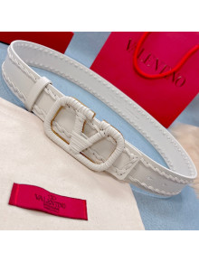 Valentino Wrap VLogo Calfskin Belt with 4cm V Buckle White 2021