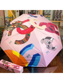 Chanel CC Print Umbrella Pink 2019