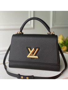Louis Vuitton Twist One Handle Bag MM in Black Taurillon Leather M57090 2020