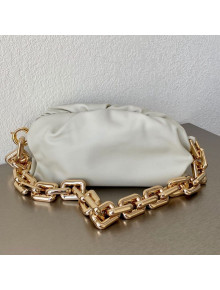 Bottega Veneta The Chain Pouch Bag with Square Ring Chain Strap White/Gold 2020