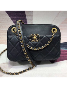Chanel Quilted Lambskin Chain CC Camera Case AS0971 Black 2019